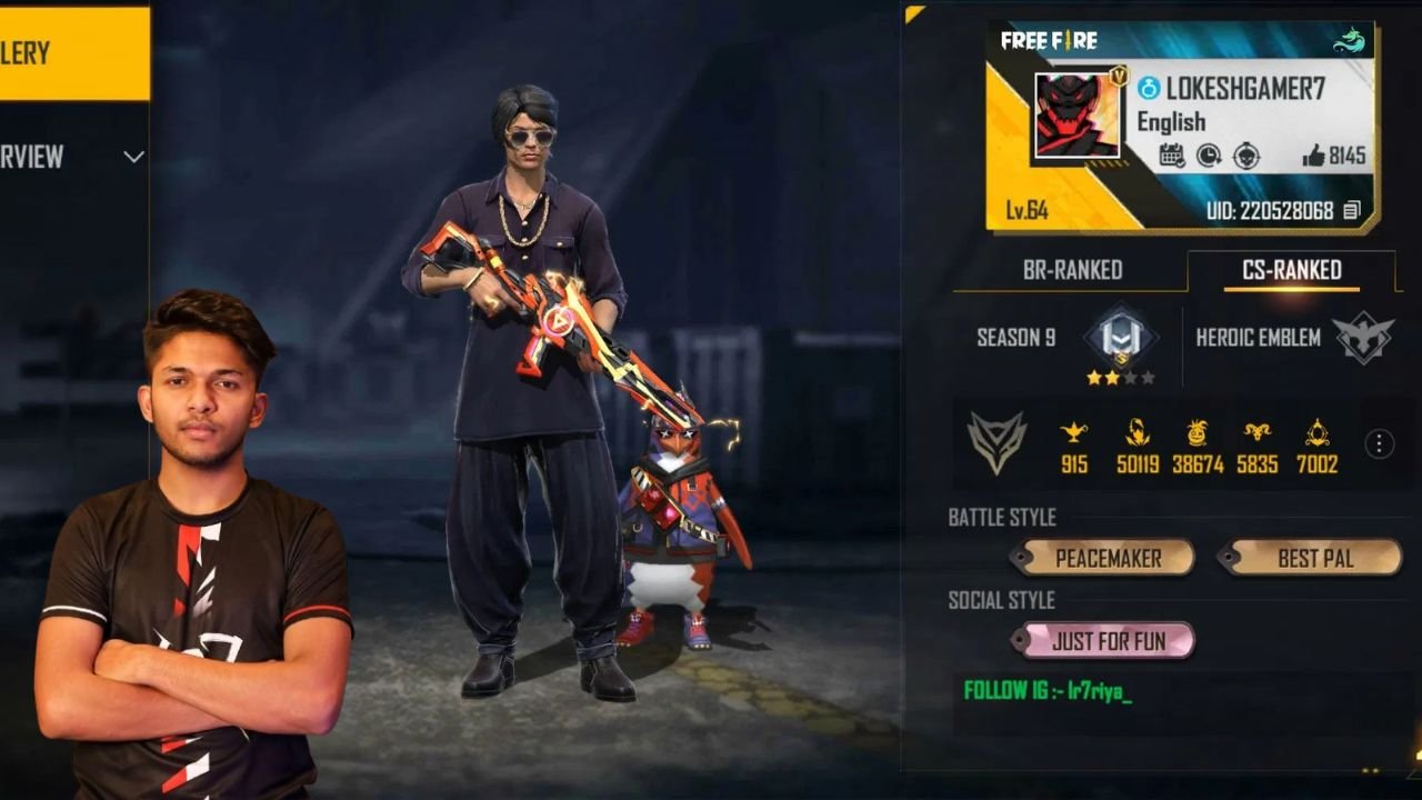 Lokesh Gamer UID: Free Fire ID, Stats, Real Name, Country, YouTube Journey, and Full Profile