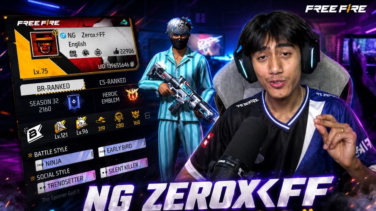 Zerox FF UID 139655646: In-Game Profile, K/D & Weapon Setup