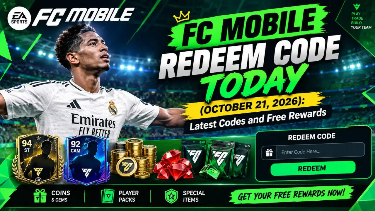 FC Mobile Redeem Code Today (October 21, 2026): Latest Codes and Free Rewards